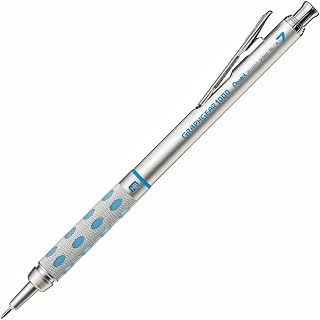 Pentel PG1017-C GraphGear1000 Mechanical Pencil 0.7mm Line Width, Stainless Steel Case with Hardness Indicator, Dual Grip Zone, Fully Retractable 4mm Lead Guide, Eraser (Z2-1N), Pack of 12