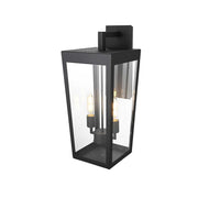 William Two Light Outdoor Wall Sconce Black by Lighting Design – Iron, Black