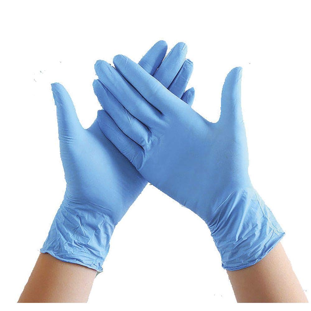 Hubert Nitrile Gloves Disposable Medium Powder Free by HUBERT Nitrile Gloves Disposable Medium Powder Free, 2 Boxes of 100 – Medium, Nitrile, Blue