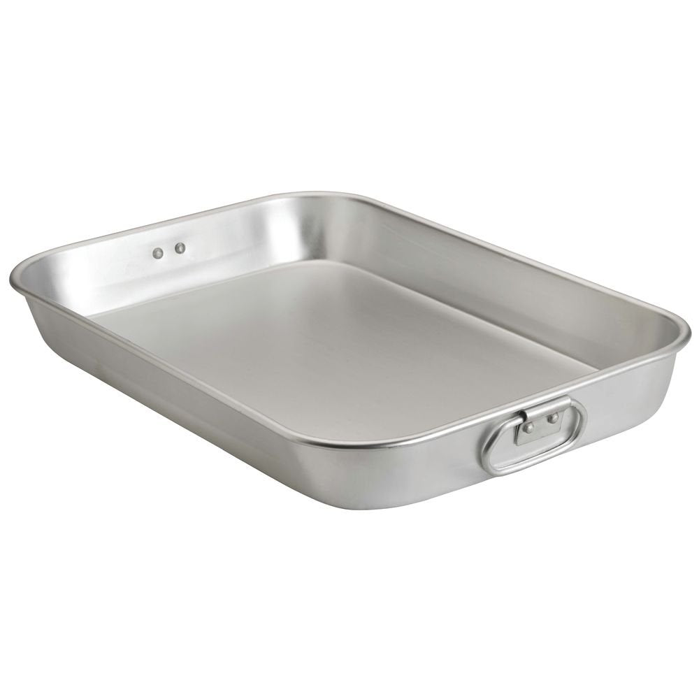 Browne Aluminum Roasting Pan with Handles - 18"L x 12"W x 2"H by Browne Foodservice – Aluminum, Silver, Model 5811015