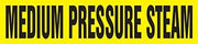 Accuform RPK513SSD Self-Stick "Medium Pressure STEAM" Pipe Marker for 2-1/2" to 6" OD Pipe, Black on Yellow, 2-1/2" H x 12" W