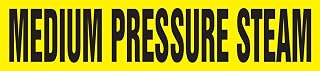 Accuform RPK513SSD Self-Stick "Medium Pressure STEAM" Pipe Marker for 2-1/2" to 6" OD Pipe, Black on Yellow, 2-1/2" H x 12" W