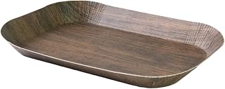 Dark Wood Finish Laminated Paper Serving Tray - 5.7 x 9.1 x 1.1 Inches - 200 Count by Packnwood