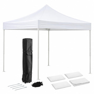 10x10 Ft Steel Pop Up Canopy Tent by Glownary – 10 Feet X 10 Feet, Polyester, Black, Model 554bp10ktwh