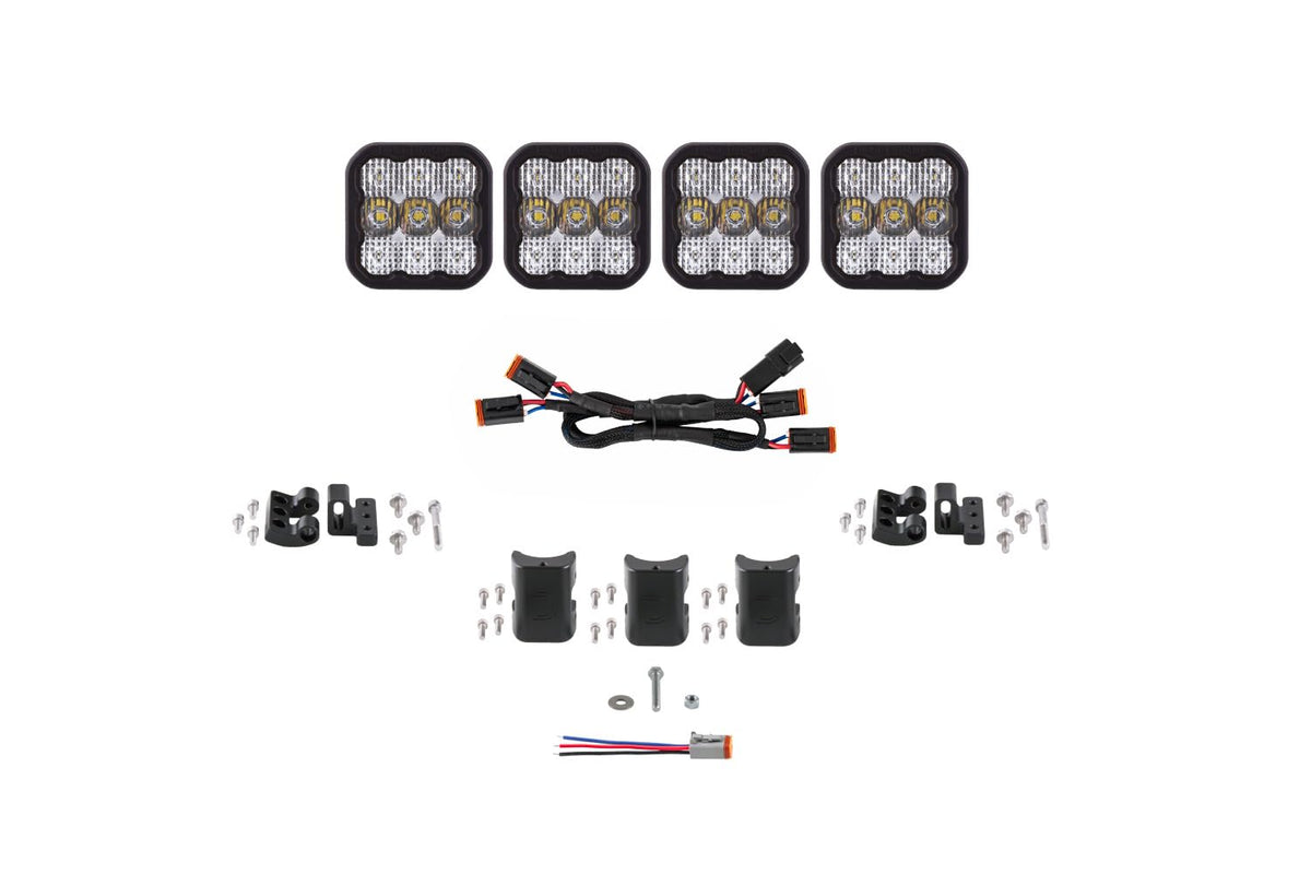 SS5 CrossLink 4-Pod LED Light Bar (one) by Diode Dynamics – Combo Pro, Cool White, Model DD7240