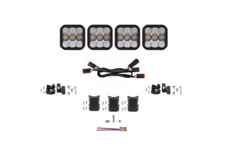 SS5 CrossLink 4-Pod LED Light Bar (one) by Diode Dynamics – Combo Pro, Cool White, Model DD7240