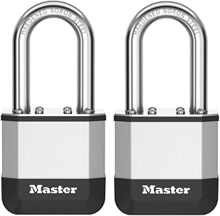 Master Lock Elite™ 45mm Laminated Padlock, 38mm Long Boron Shackle Pack of 2