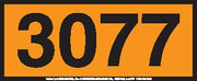 Labelmaster ZOPEZ3077 UN3077 Stock 4-Digit Panel Hazmat Placard, E-Z Removable Vinyl, Orange (Pack of 25)