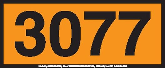 Labelmaster ZOPEZ3077 UN3077 Stock 4-Digit Panel Hazmat Placard, E-Z Removable Vinyl, Orange (Pack of 25)