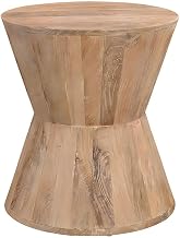 Starlight Canyon Home Solid Mango Wood Coffee Table with Hourglass Base, Round Top Cocktail Table for Living Room and Bedroom, No Assembly
