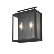 Valentin Two Light Outdoor Wall Sconce Black by Lighting Design – 8.2", Iron, Black