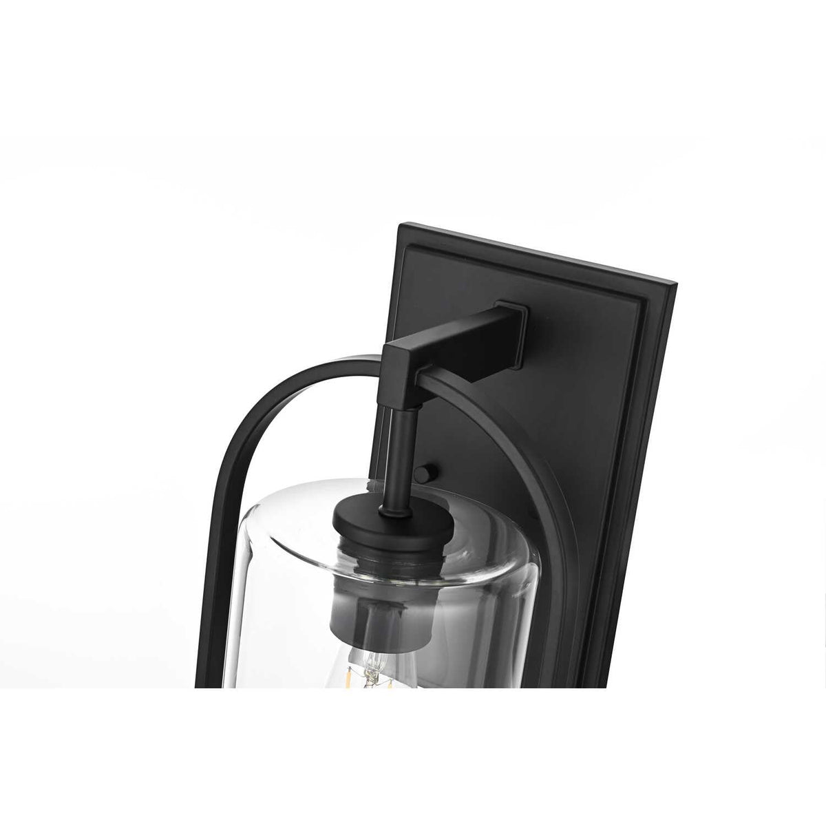 Jaxson One Light Outdoor Wall Sconce Black by Lighting Design – Iron, Black