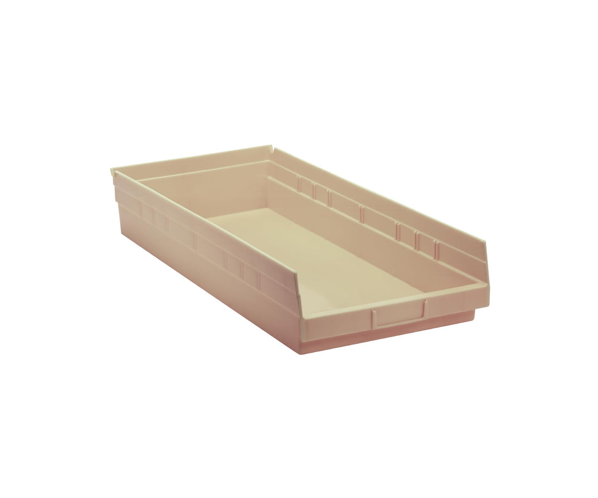 QUANTUM STORAGE SYSTEMS Ivory / 24L x 12W x 4H / Economy 4" Shelf Bins Open Storage Bins