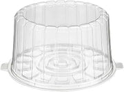 Glownary Inline Plastics 1007CL Essentials Cake Container & Lid Combo, 7 IN RPET Clear Round Double-Layer, 100/Case