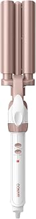 Curling Iron & Waver Hair Tool, Triple Barrel, White/Rose Gold | Double Ceramic Conair curling iron with 5/8" outer barrels, a 1/2" inner barrel, 30 heat settings, and auto-off function