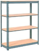 Global Industrial Extra Heavy Duty Shelving 48" W x 12" D x 72" H with 4 Shelves, Wood Deck, Gry