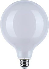 Satco S12156 8W LED G40 Globe Bulb, Warm Dimming 3000K-2000K, 800 Lumens, 90 CRI, 60W Replacement, White Globe, E26 Medium Base, Enclosed Fixture Rated, Dimmable, 120 Volt