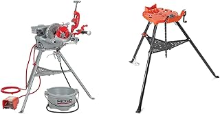 RIDGID Pipe Threading Machine, Pipe Vise and Accessories Bundle