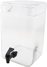 Cal-Mil 1733-2 Square Infusion Dispenser, 2 Gallon, 12" Height, 7" Width, 9" Length, Glass