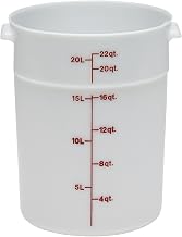 Cambro Plastic Storage Round Food Container White, 22 qt. | 1/Pack