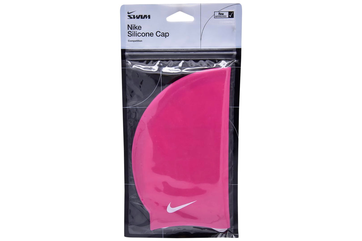 Swim Performance Solid Silicone Cap (Pink Prime by Nike – One Size, Silicone, Pink Prime