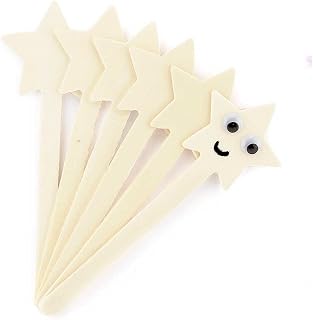 Hygloss Natural Wood Popsicle Sticks - Craft Stick - Great for Arts and Crafts - Patriotic Class Activity - Star Shape - 6.25 Inches High - 25 Pcs