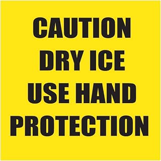 Polar Tech TAL204 Special Handling Label, Caution Dry Ice Use Hand Protection, 2" Length x 2" Width