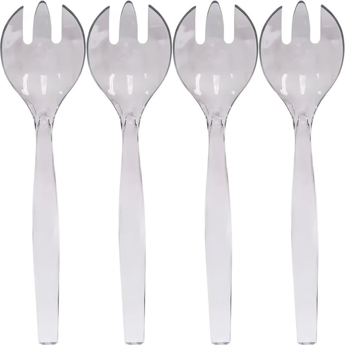 Clear Plastic Swirls Serving Forks - Pack Of 72 - Durable & Stylish Cutlery, Perfect For Parties, Birthdays, Weddings, Catering, & More