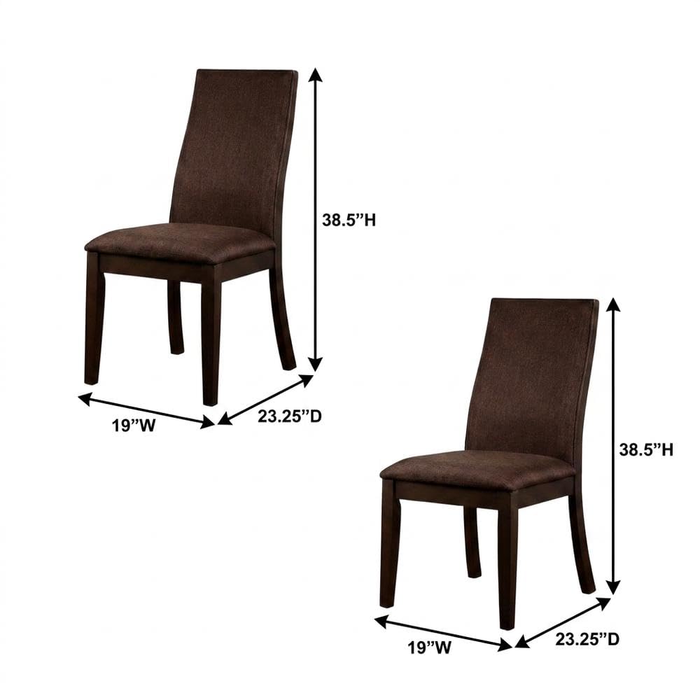 Polyester Upholstered Dining Chairs Set of by Furnifact – Upholstered, Brown, Pack of 2
