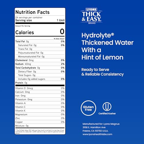Thick & Easy Water (Hint of Lemon) / 4 Fl Oz (Pack of 24) / Nectar Iced Tea