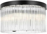ELEGANT Lighting Harlow 16 inch Flush Mount in Black