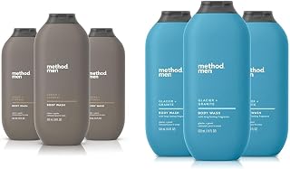 Method Men Body Wash, Cedar + Cypress and Glacier + Granite, Paraben and Phthalate Free, 18 FL Oz (Pack of 3) Bundle