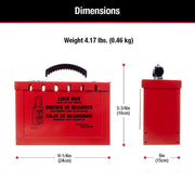 Lockout Tagout Portable Group Lock Box by Master Lock – 12 Padlock Capacity, Alloy Steel, Red, Model 498A