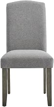 Starlight Canyon Home Polyester Upholstered Dining Side Chair with Birch Wood and Iron Legs, Upholstered Dining Chairs for Kitchen Table, Gray