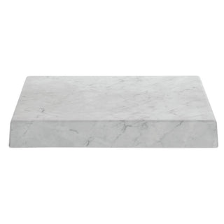 Marble Look Display Riser - 12"L x 15"W x 2"H by HUBERT – Plastic, White, Model H0053-MARBLE