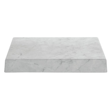 Marble Look Display Riser - 12"L x 15"W x 2"H by HUBERT – Plastic, White, Model H0053-MARBLE
