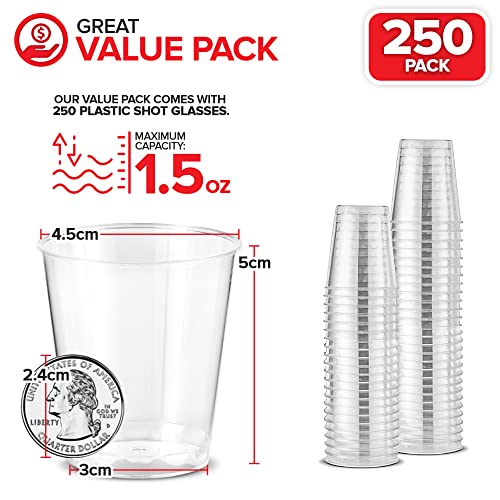 Stock Your Home 250 Pack / 1.5 ounces / Clear Shot Glasses