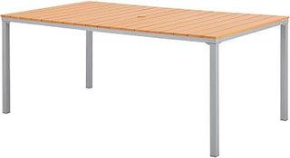 Global Industrial 70" Rectangular Resin Outdoor Dining Table, Tan
