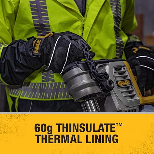 DEWALT Large (Pack of 2) / צהוב / שחור / Mid-Grade Thermal Lined Cold Weather Glove Safety Work Gloves