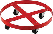 1000 Lb. Capacity Drum Dolly for 55 Gallon Drum - Steel Wheels by Global Industrial – 24"L x 24"W x 4"H, 8 Gauge Steel, Orange, Model 100321