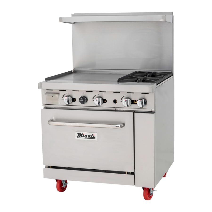 2 Burner Range by Migali – 1152.0 cubic_inches, Stainless Steel, Model C-RO2B-24GL-NG