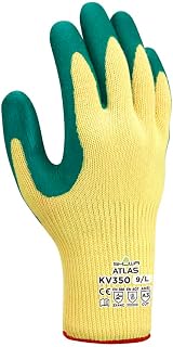 SHOWA Atlas KV350 Nitrile Palm Coated A3 Cut Resistant Safety Glove with Kevlar Liner, 10-Gauge, for Vending Machines Large (12 Pair)