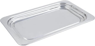Bon Chef 5207 Stainless Steel Rectangular Full Size Food Pan, Plain Design, 4-1/2 Quart Capacity, 21-1/2" Length x 13-1/2" Width x 1-1/4" Height