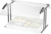 Cal Mil Black Double Face Table Mount Buffet Guard, 49.25 x 27.25 x 21.5 inch - 1 Each.