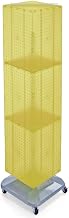 Azar Displays 701465-YEL FOUR-SIDED PEGBOARD TOWER FLOOR DISPLAY ON REVOLVING WHEELED BASE. PANEL SIZE: 14"W X 60"H, Yellow