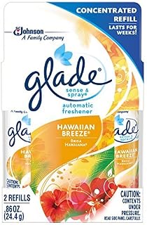 Sense & Spray Automatic Air Freshener Refill, Hawaiian Breeze, (2 ct ,0.86 oz) by Glade