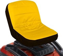 Lawn Mower Seat Cover for Dixie Chopper Blackhawk 48 in 2015–2026, 600D Oxford Padded Tractor Seat Protector with Side Zipper Pocket, Mesh Storage Pocket and Elastic Hem,Yellow
