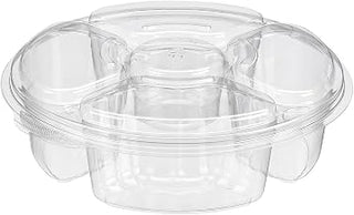 Pl065 4-Cmpt Platter Combo W/ Dip Holder 10.25X2-13/16 65-Oz