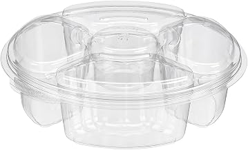 Pl065 4-Cmpt Platter Combo W/ Dip Holder 10.25X2-13/16 65-Oz
