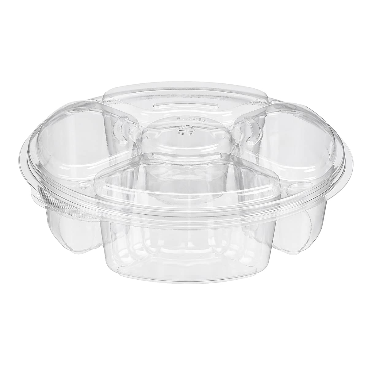 Pl065 4-Cmpt Platter Combo W/ Dip Holder 10.25X2-13/16 65-Oz by Inline Plastics – Plastic, Pack of 100, Model 75002569